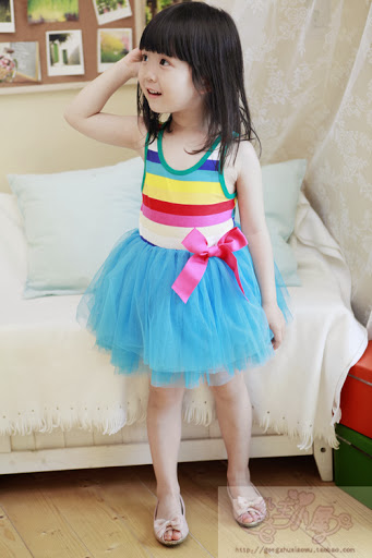 rok tutu pelangi warna